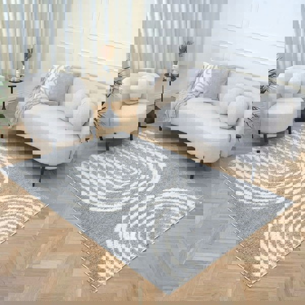 Moodi Shaggy Grey Rug, scandinavian design, underfloor heating | THE RUGS