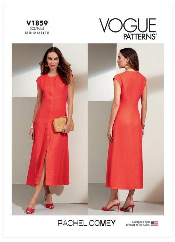 Vogue Sewing Pattern 1859, Dresses for Women, B5 (8-10-12-14-16) - Intermediate