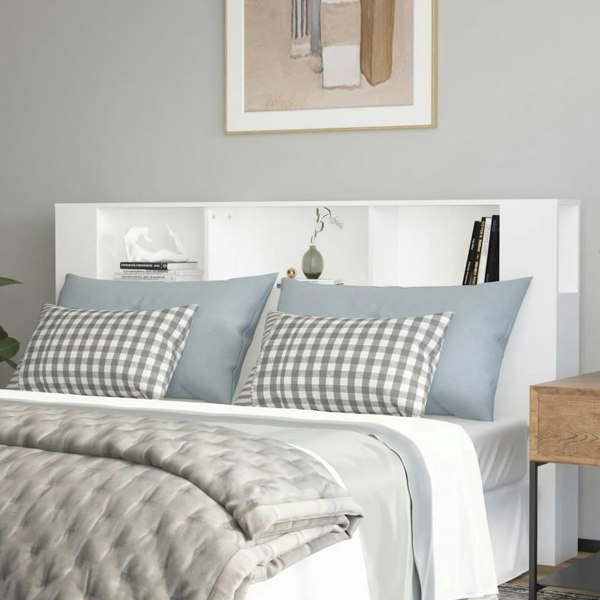 Berkfield Headboard Cabinet White 180x18.5x104.5 cm