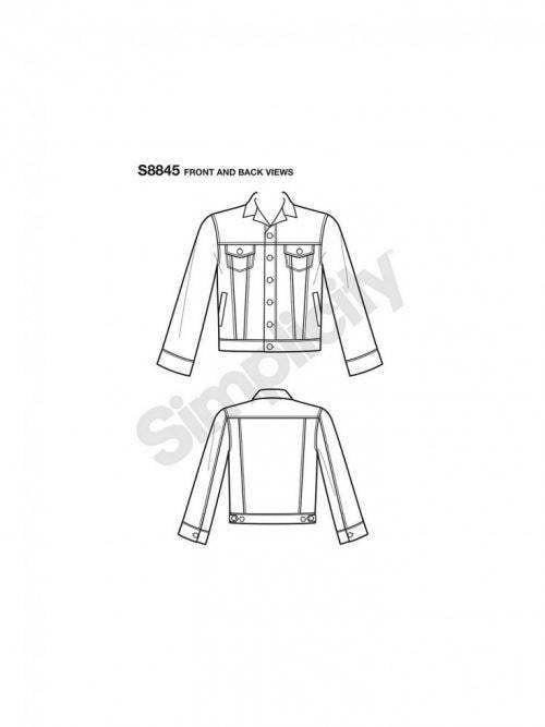 Simplicity Sewing Pattern 8845, Jackets for Men, Women, A (XS-S-M-L-XL) - Intermediate