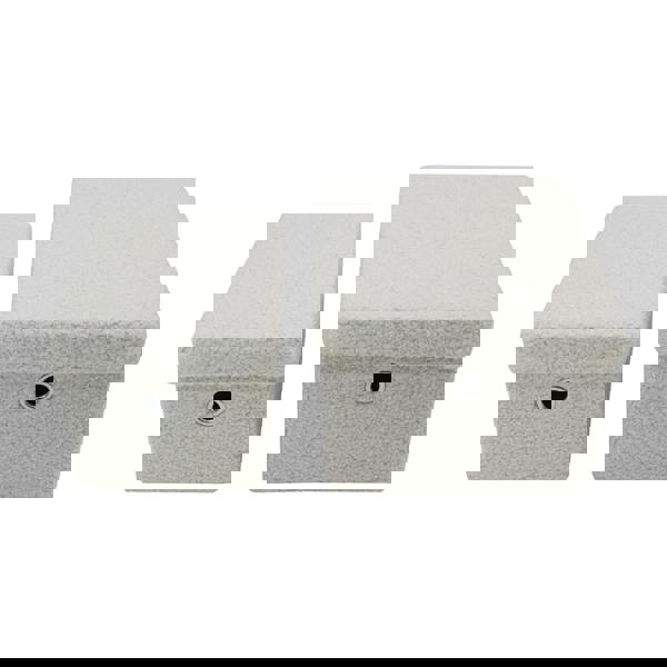 JVL Shiro Boucle Rectangular Lidded Fabric Storage Baskets for Home Organisation, Set of 2, White