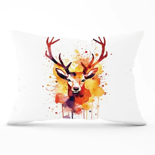 Warren Reed Watercolour Stag Face Cushions