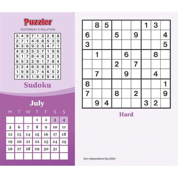 Sudoku, Puzzler Desk Calendar 2027, Desk Calendars, Day To View, Entertainment, Gift