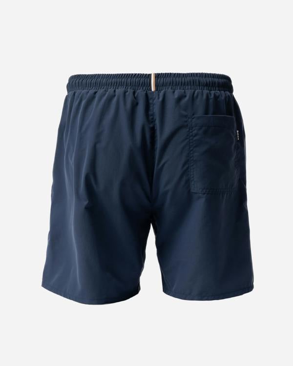 back of BOSS Orange Swordfish Mens Swimming Shorts in Navy 415