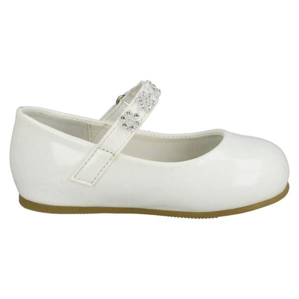 Spot On Girls Spot On Diamante Flower Strap Ballerinas H2487