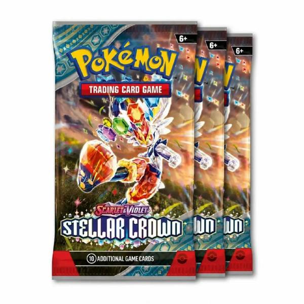 Pokemon Pokémon Trading Card Game (TCG): Scarlet & Violet Stellar Crown Booster Box 3 pack