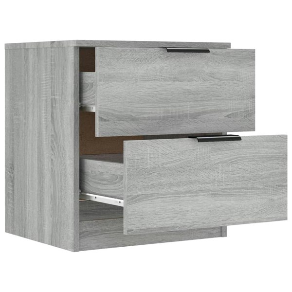 Berkfield Bedside Cabinets 2 pcs Grey Sonoma Engineered Wood