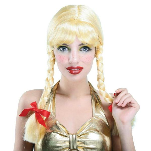 Bristol Novelty Womens/Ladies Long Plaited Pigtails Wig - Blonde/Red - 