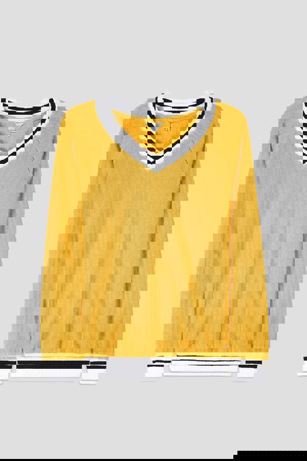 ENORSIA Womens V-Neck Herringbone effect sweatshirts