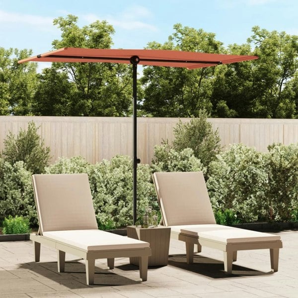 Berkfield Outdoor Parasol with Aluminium Pole 2x1.5 m Terracotta