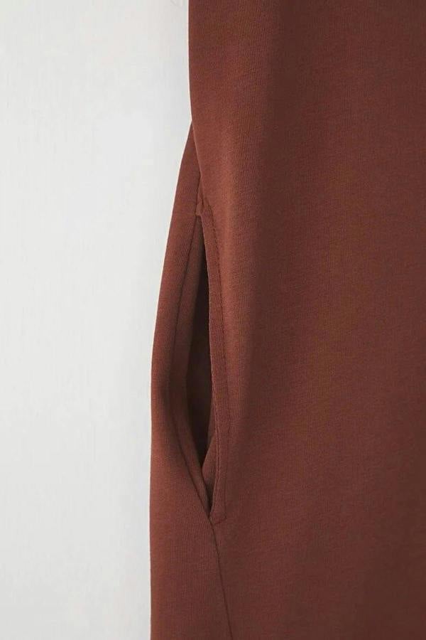 WOVCOR Midi 100% Cotton Knitted T-shirt Dress