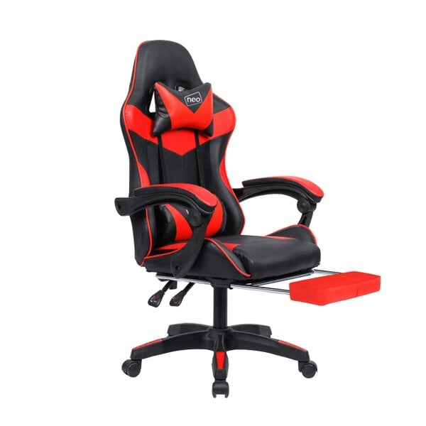 Neo Red & Black PU Leather Gaming Chair With Footrest