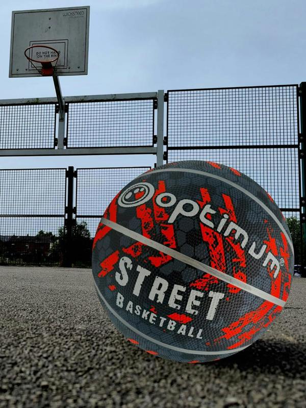 Street Basketball Size 7 – Black/Orange, Durable Grip for All Surfaces - Optimum