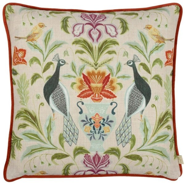 Evans Lichfield Chatsworth Peacock Cushion Cover - Natural