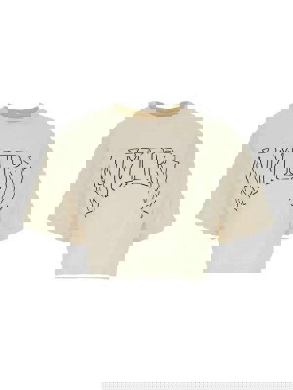 AMIRI WOMENS SUN CROPPED TEE ALABASTER