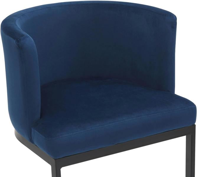 Lamboro Velino Velvet Kitchen Bar Stools, Matt Black Cantilever Frame, Seat With Backrest, Breakfast & Home Bar Stool - Blue