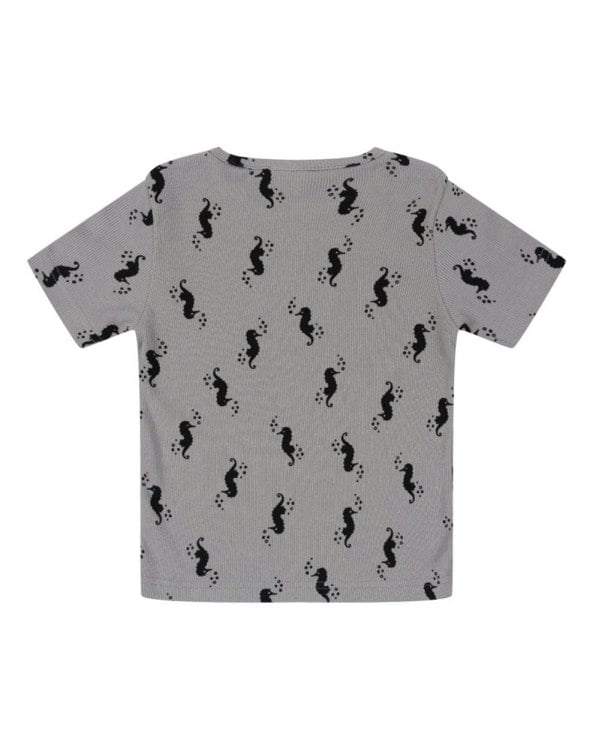 organic cotton Grey Seahorse Print T-Shirt & Short Set - image 7