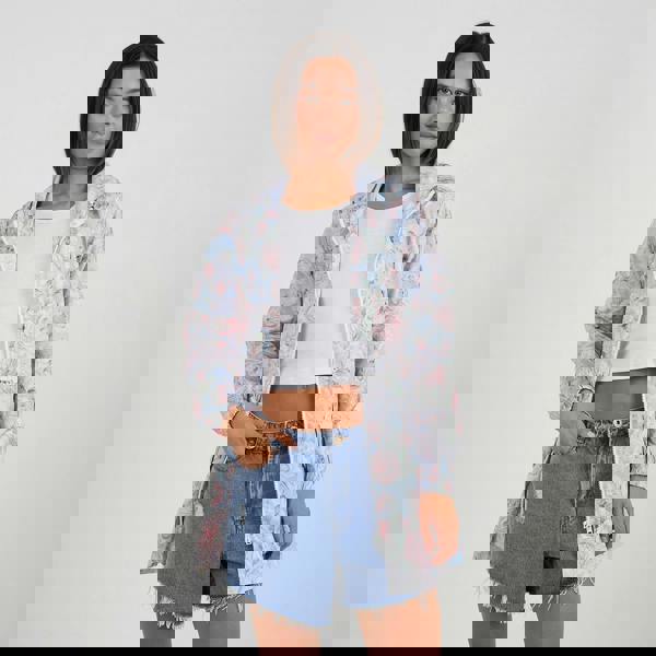 Brave Soul Blue Lightweight Showerproof Hooded Mac - Blue Image 5