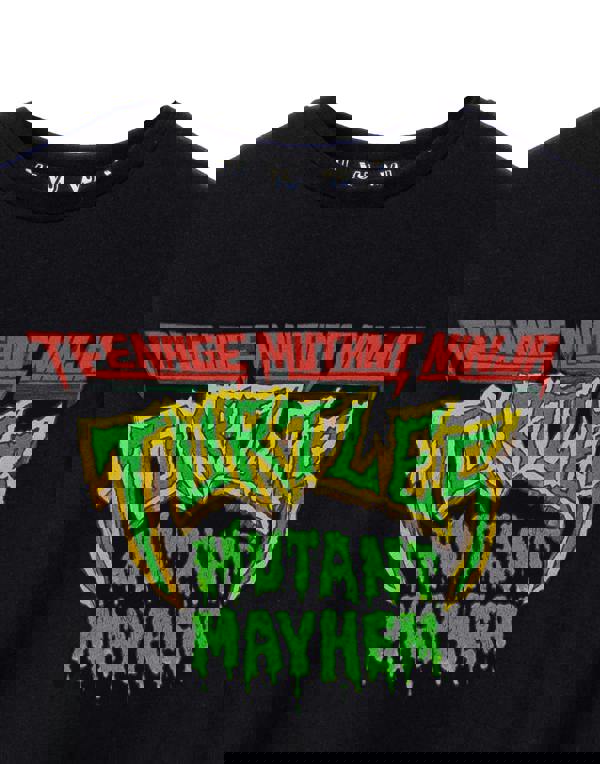 Teenage Mutant Ninja Turtles Boys Black Mutant Mayhem Logo Short Sleeved T-Shirt