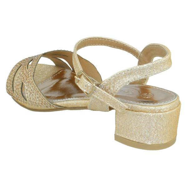 Spot On Girls Spot On Mid Heel Glitter Sandals H1111