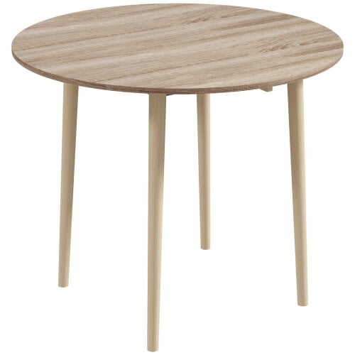 Wyld Haus Levadifi Solid Wood Natural Round Folding Dining Table Seating 4 With TaFauxred Legs