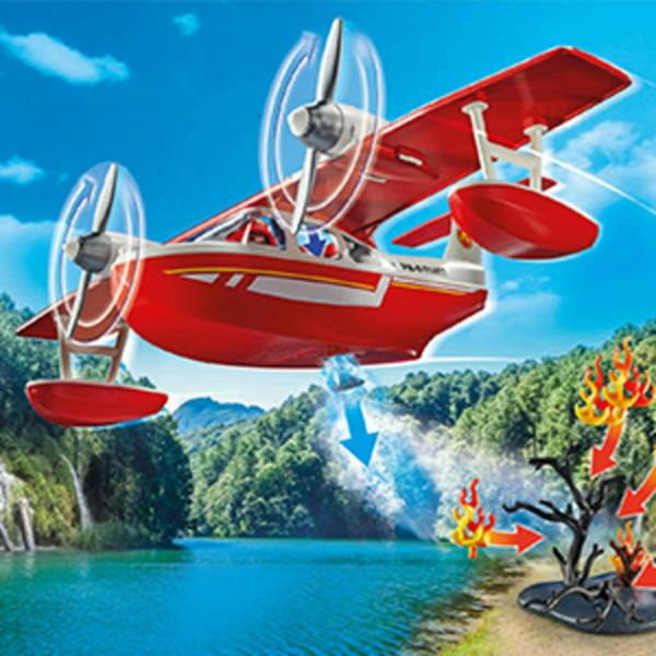 Playmobil Firefighting Seaplane with Extinguishing Function - 71463 Playset