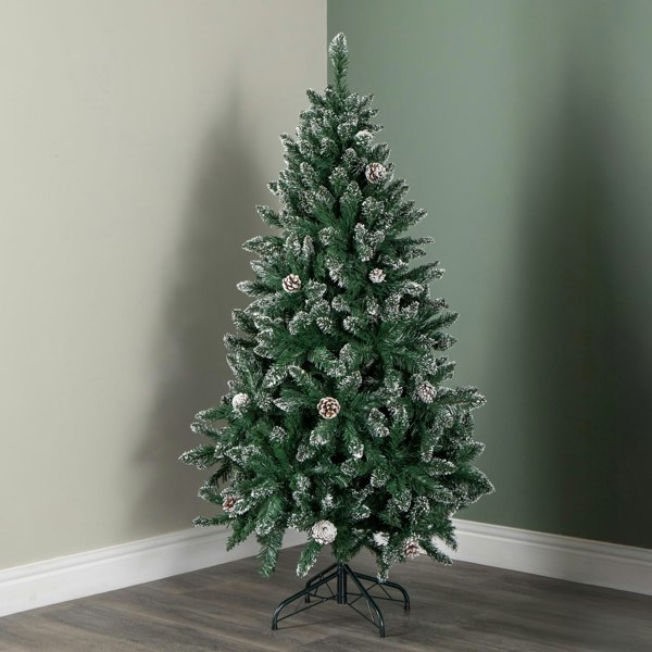 Samuel Alexander 5ft (1.5m) Tall Rocky Mountain Pine Christmas Tree with 526 Snow Tipped Branches & Pinecones