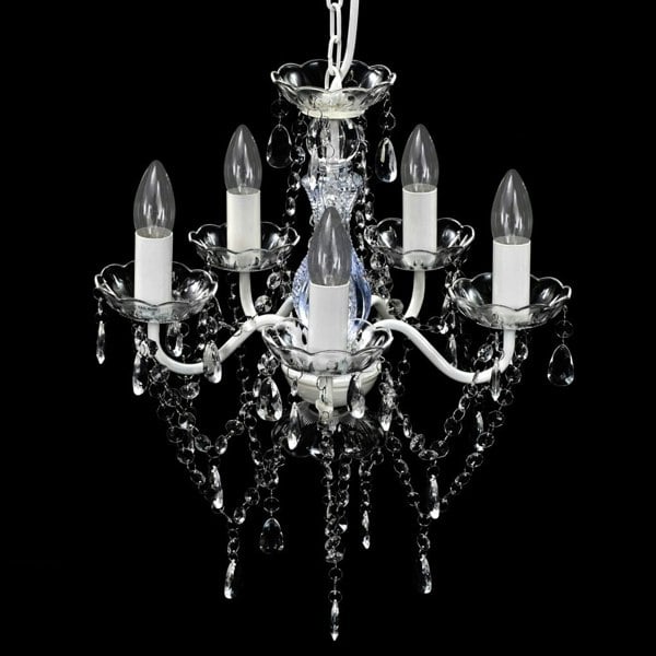Berkfield Chandelier 5 Bulbs Transparent