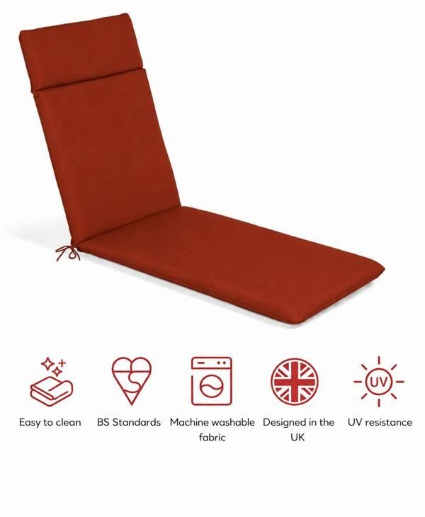 SP Range Lounger Pad Garden Cushion TERRACOTTA The Garden Furniture Shop