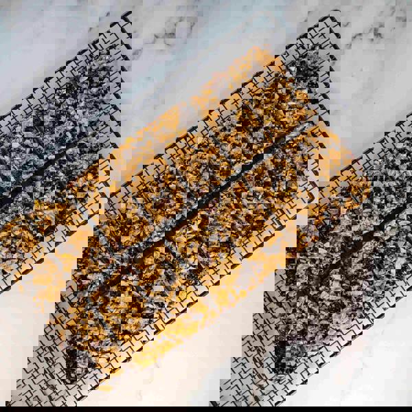 Positive Bakes Morello Cherry & Flaked Almond Flapjack Traybake - 14 Slices