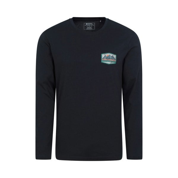 Mountain Warehouse Mens Badge Organic Long-Sleeved Top - Navy