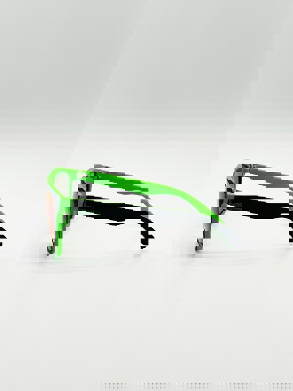 SVNX Matte Wayfarer Sunglasses with Case - Polarised With Blue Mirrored Lens