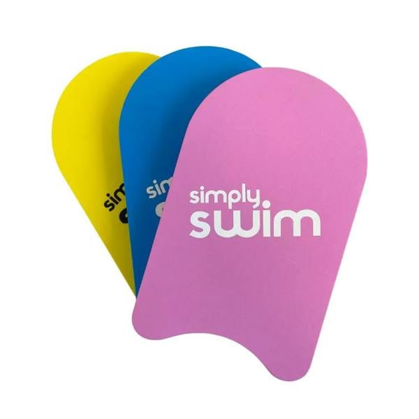Simply Swim junior kickboard in pink with blue and yellow accents