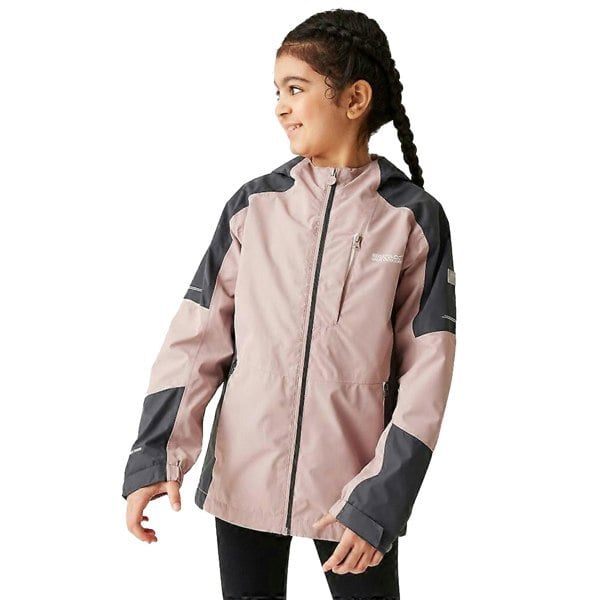 Regatta Childrens/Kids Calderdale II Waterproof Jacket - Dusky Rose/Seal Grey
