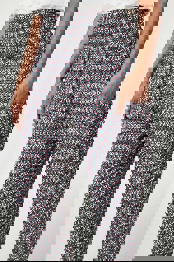 Green | Geo Print Pull On Harem Pants