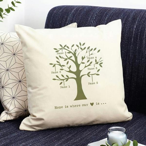 Personalised Family Tree Cushion Cover - lifestyle shot