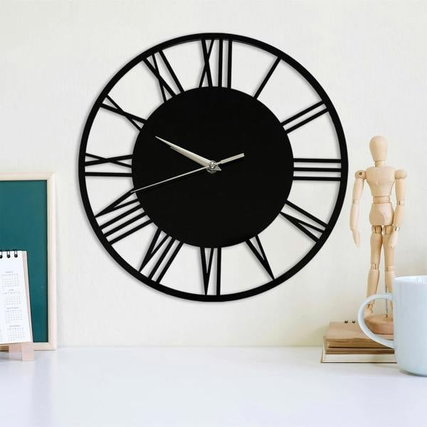 WALPLUS Acrylic Gloss Roman Wall Clock Black | Peel and Stick Home Decor