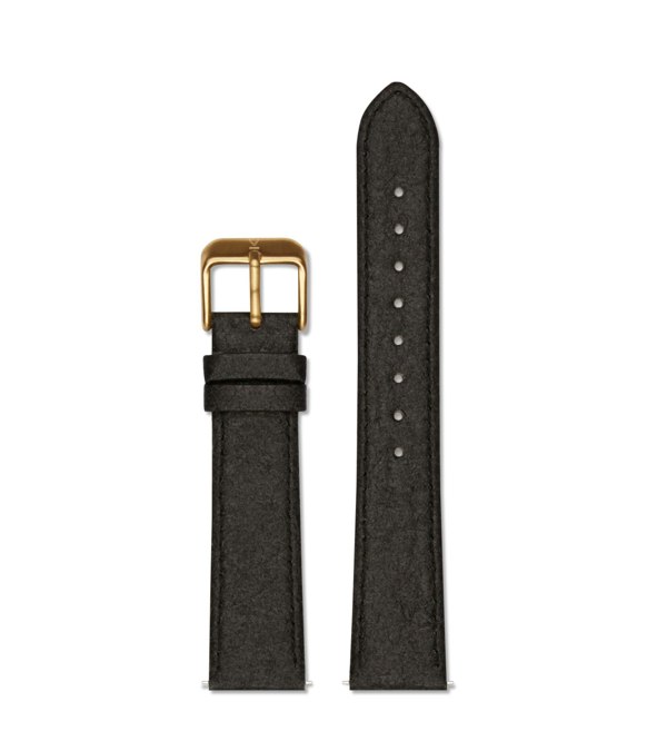 Votch Piñatex Black with brushed gold buckle | 18mm