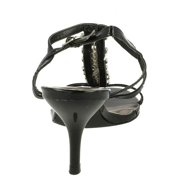 Spot On Ladies Spot On Diamante Strappy Heeled Sandals