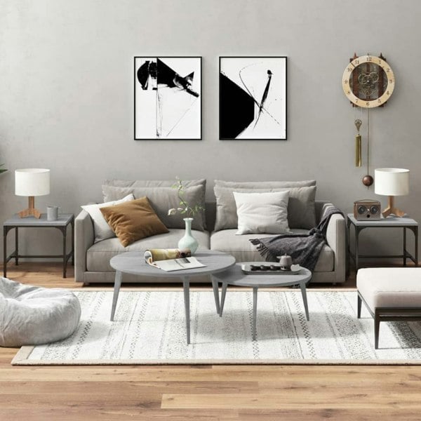 Berkfield Side Tables 2 pcs Grey Sonoma 40x40x35 cm Engineered Wood