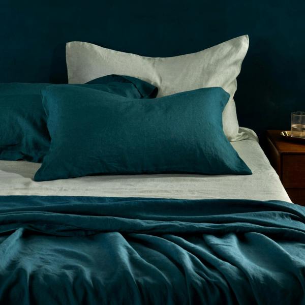 Soak&Sleep Atlantic Blue French Linen Bed Set
