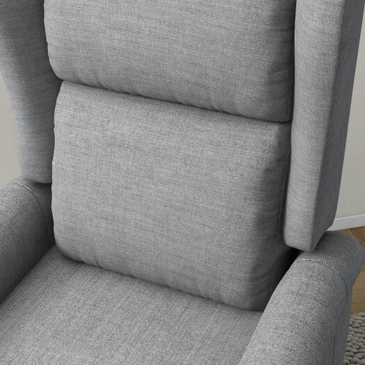 Bobobiy Power Lift Recliner Armchair, Electric Lift Chair for Elderly, Fabric Riser and Reclining Chair with Remote Control, Extended Footrest, Grey
