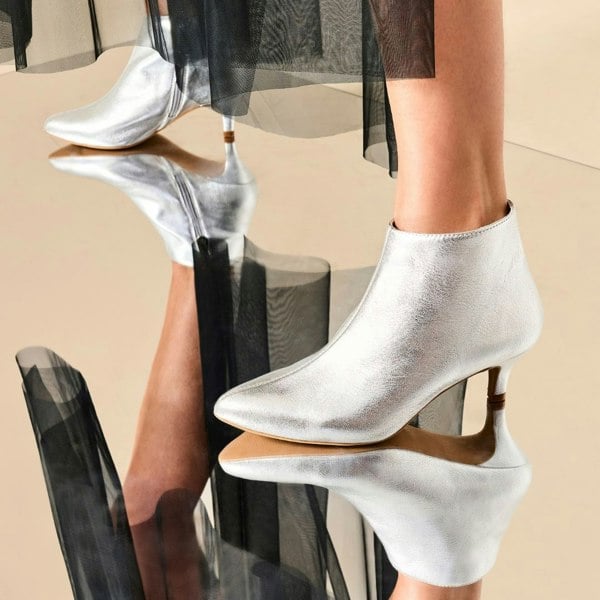 Hazel silver boots for bunions