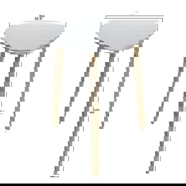 Gr8 Home Set Of 2 White Triangle Nesting Side Tables Wood Tea Coffee End Table Furniture