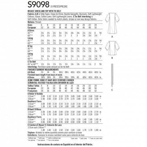 Simplicity Sewing Pattern 9098, Tops, Dresses for Women, H5 (6-8-10-12-14) - Intermediate