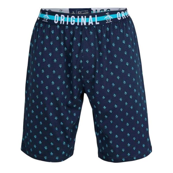 Original Penguin Mens All-Over Print Pyjama Shorts - Blue - 