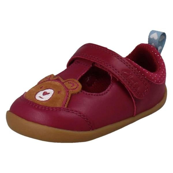 Clarks Girls Clarks Pre-Walking Bear Face T-Bar Shoes Roamer Hope
