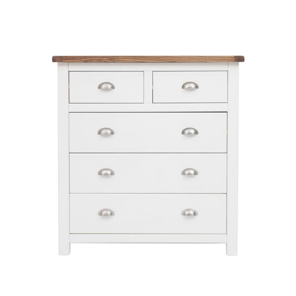 Lovere 5 Drawer Chest of Drawers Chrome Cup Handle