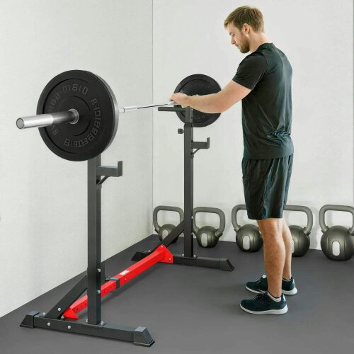 Bobobiy Barbell Rack, Width and Height Adjustable Dip Stand, Bench Press Rack for Home Gym Weight Lifting Fitness Workout, Max Load 150kg
