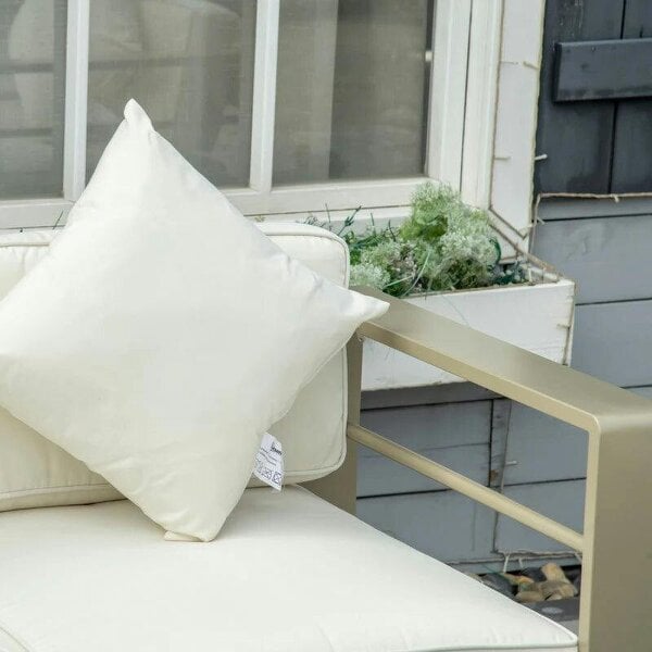4 Pieces Outdoor Garden Furniture Set, Aluminium Frame Furniture w/ Thick Padded Cushiones Champagne Gold